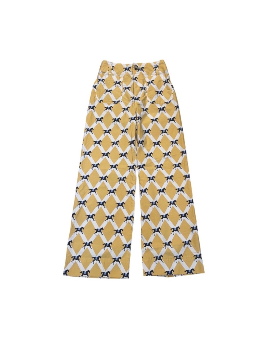 Anthropologie Maeve Colette Wide-Leg Cropped Pants with Horse Pattern size 25 - Picture 2 of 7